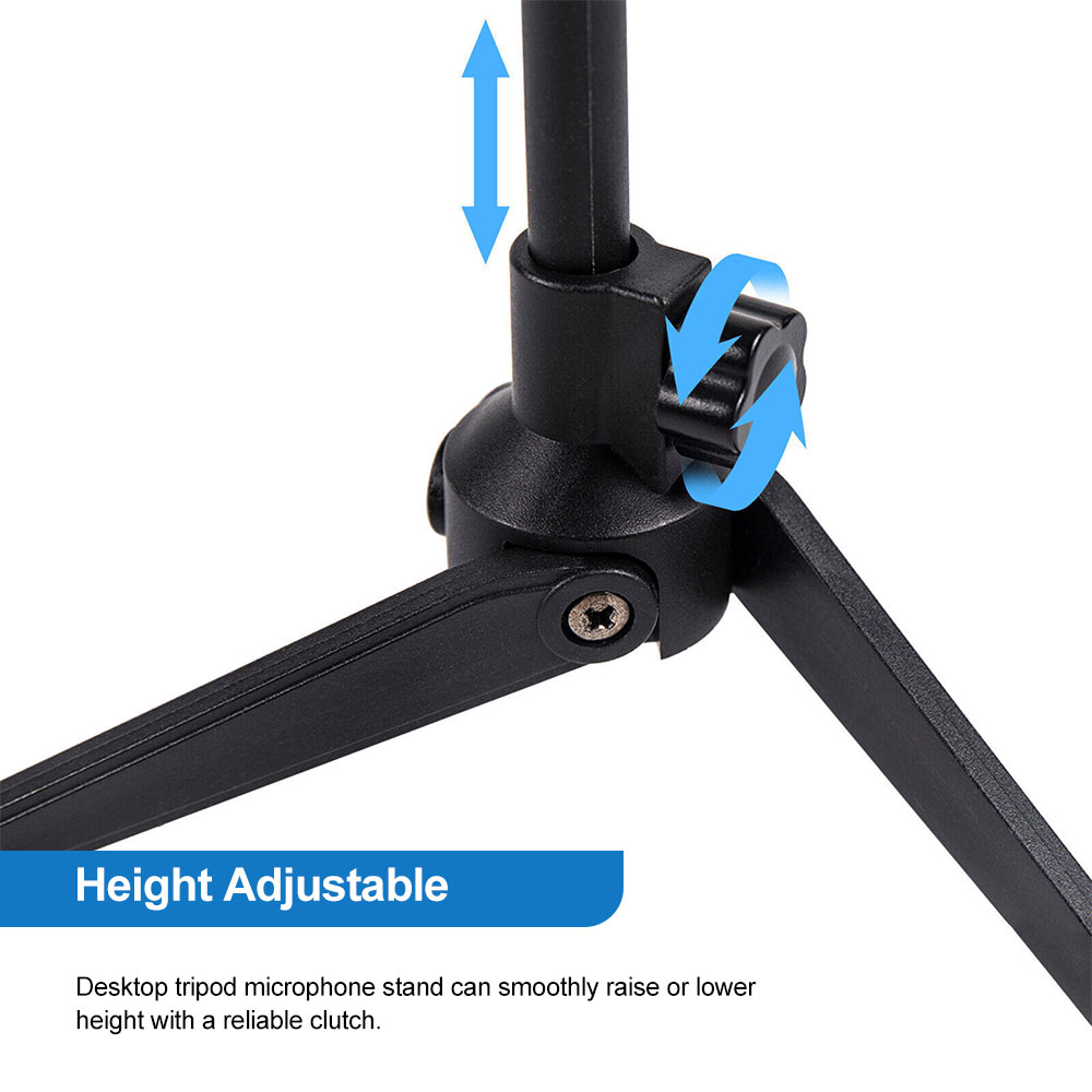 Microfoonstandaard Desktop Statief Mini Draagbare Tafelstandaard Verstelbare Mic Stand Mic Clip Houder Beugel Lichtgewicht Beugel