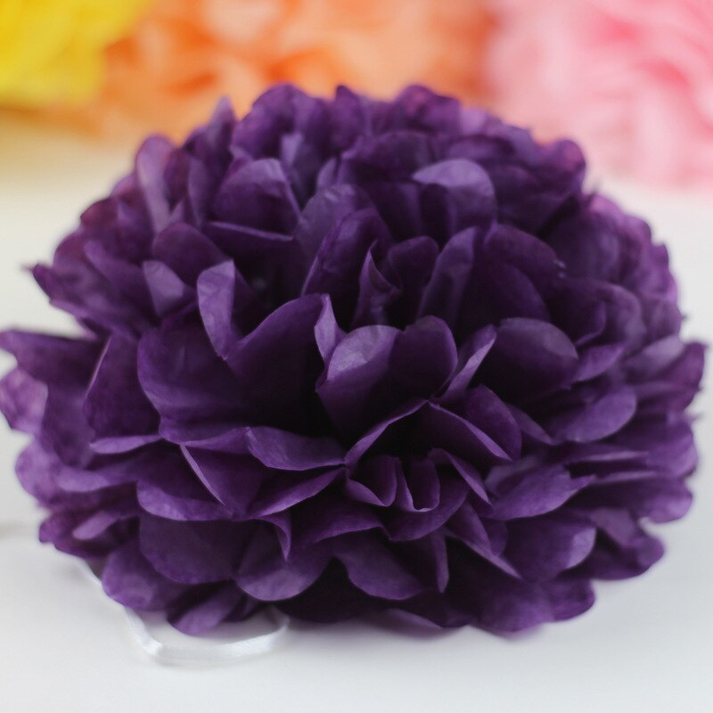 15cm farverige pompon silkepapir pom blomsterkugler til bryllup boligdekoration fødselsdagsfest indretning diy håndværk papir blomst: L