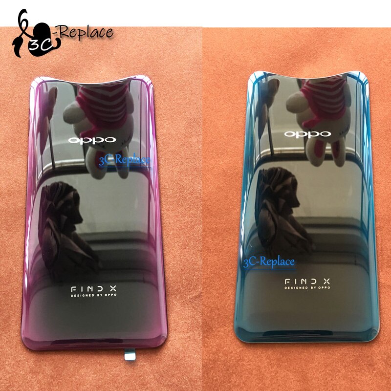 Bordeaux red / Ice blue 6.42 inch For oppo Find X Back Battery Cover Door Housing case Rear Glass lens parts Replacement