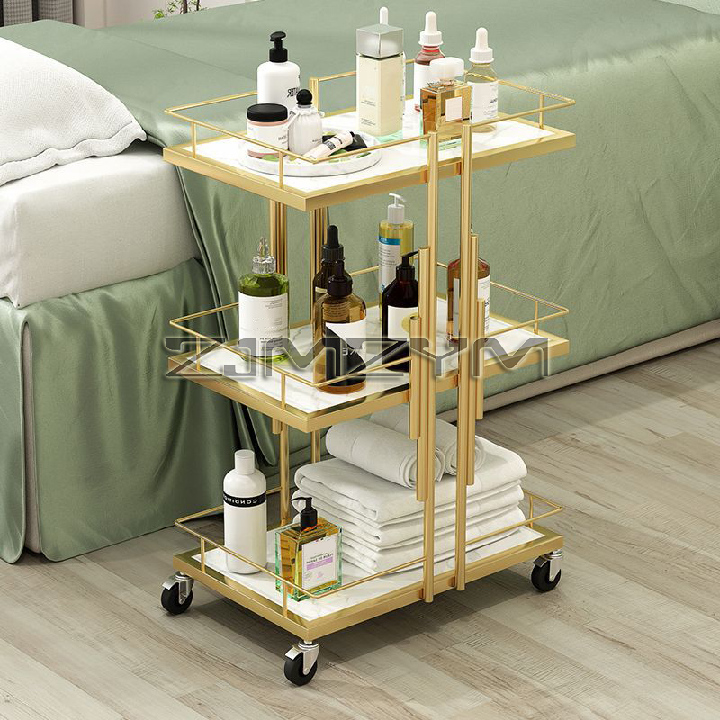 Carros de salón profesionales, muebles de salón, carrito de herramientas móvil para manicura, carrito de belleza de almacenamiento multicapa comercial moderno