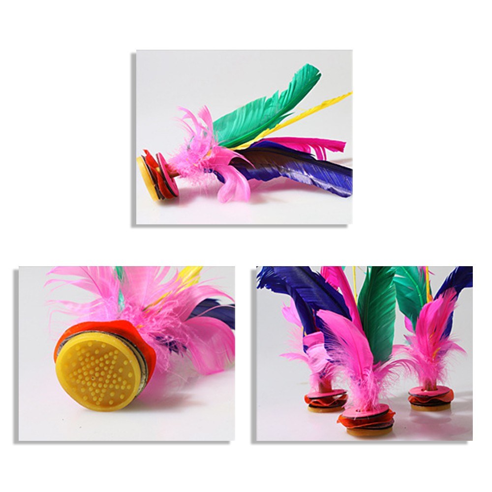 1Pc Colorful Chinese Jianzi Feather Kicking Shuttlecocks Foot Exercise Sports Game