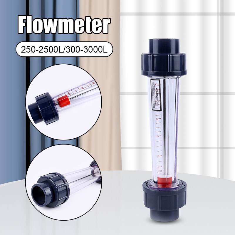 LZS Plastic 300-3000L/H DN25 Water Flow Meter Tube Water Rotameter Short Tube Liquid Measuring Tools Caudalimetro Agua