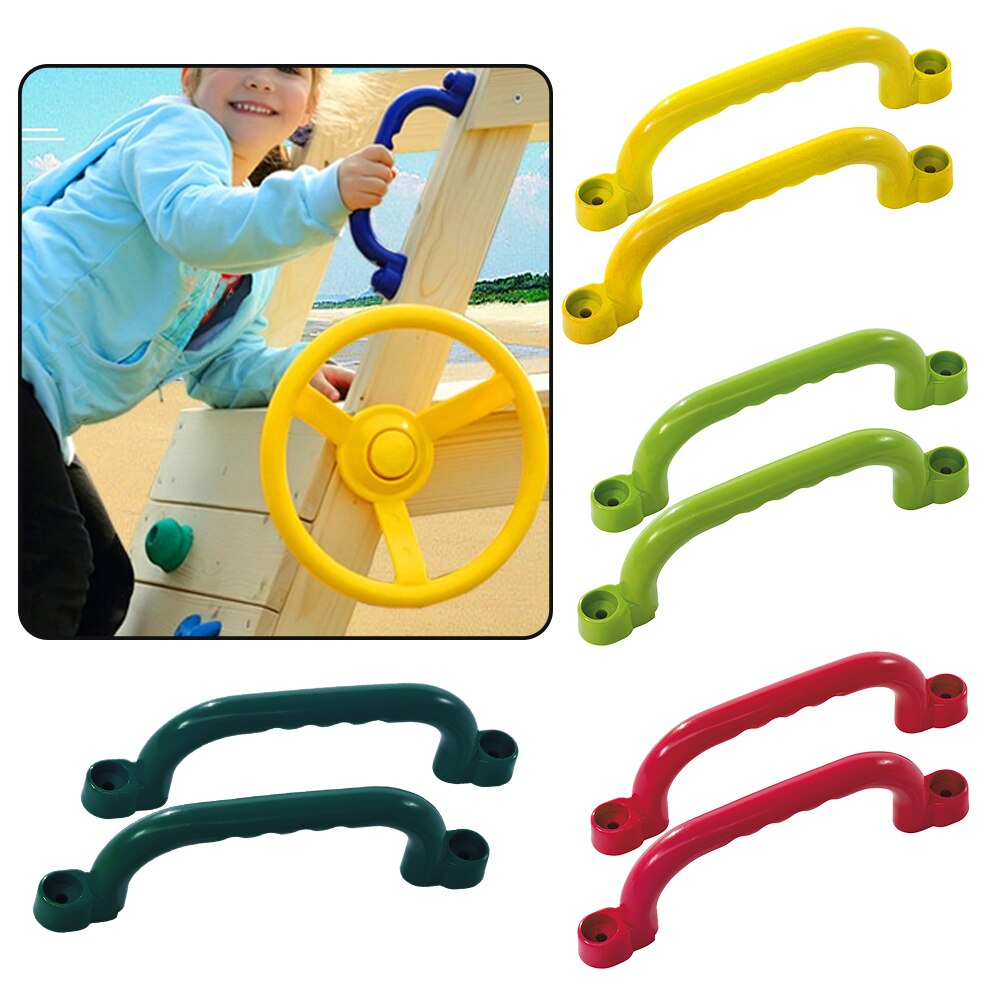 2 stk sikkerhedsunderholdningsudstyr legetøjsspil skridsikkert plasthåndtag tilbehør til børn klatrestativ den legehus træhus