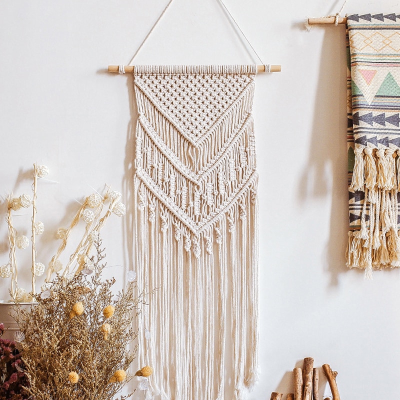Macrame Wall Hanging Tapestry boho Chic Home Decorative Bohemian Interior Ethnic Apartment Dorm Wall Art Living Room Decorations