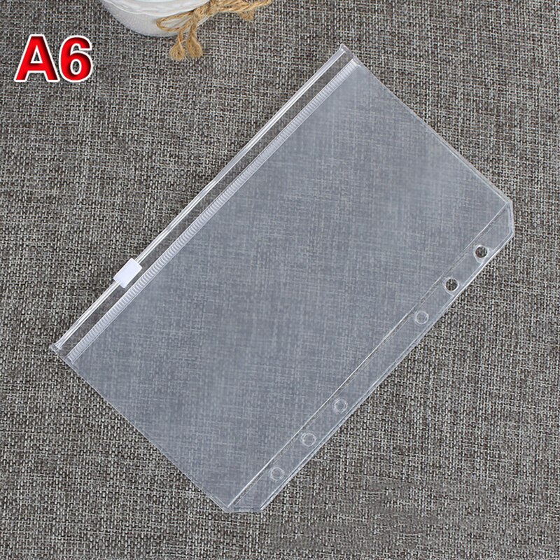 1Pc Transparante Pvc Clip Bestandsmap A5/A6/A7 Notebook Losbladige Ringband Planner Agenda School briefpapier Kantoorbenodigdheden: A6PVC File Bag