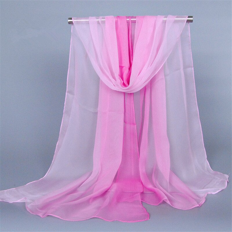 Foulard Hijab en mousseline de soie pour femme musulmane, nouvelle de luxe, châle de couleur dégradée, Poncho, Bandana, à la: 17