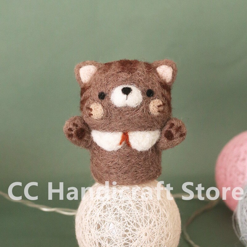 Wool Felt Handmade Non-finished Needle Felted Animals Craft Kits Cute 6 Styles of Animals Felt Wool DIY Material Package: Style 5