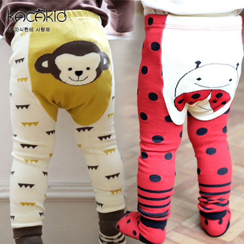 2Pcs/Set Boys Girl Harem Leggings Pants Sock Sets Cotton Cartoon Monkey Rabbit Ladybird Trousers Baby Pants Autumn Kids Clothing