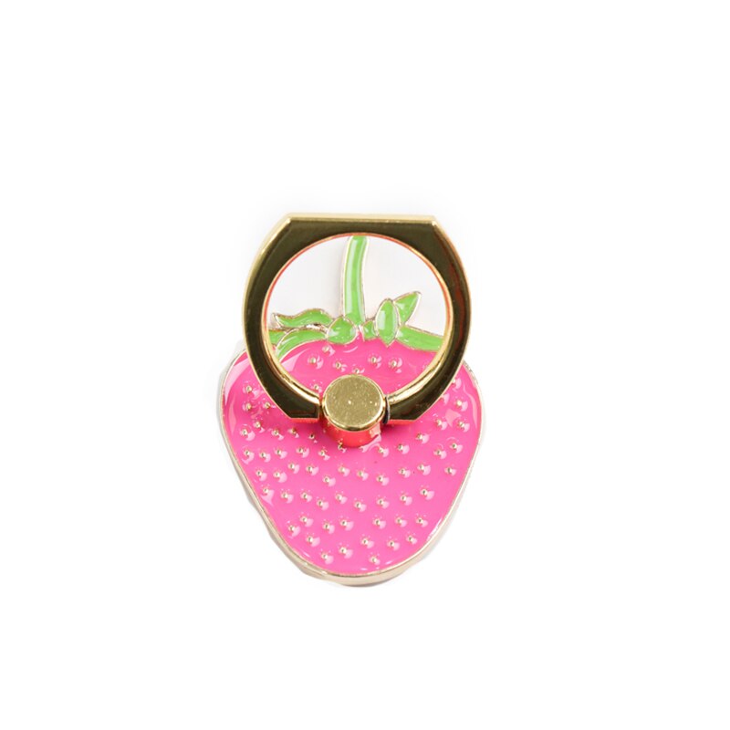 360 Degree Metal Finger Ring Jewelry Smart Phone Stand Holder Fruit Pineapple Mobile Phone Holder Stand For Iphone All Phone: A