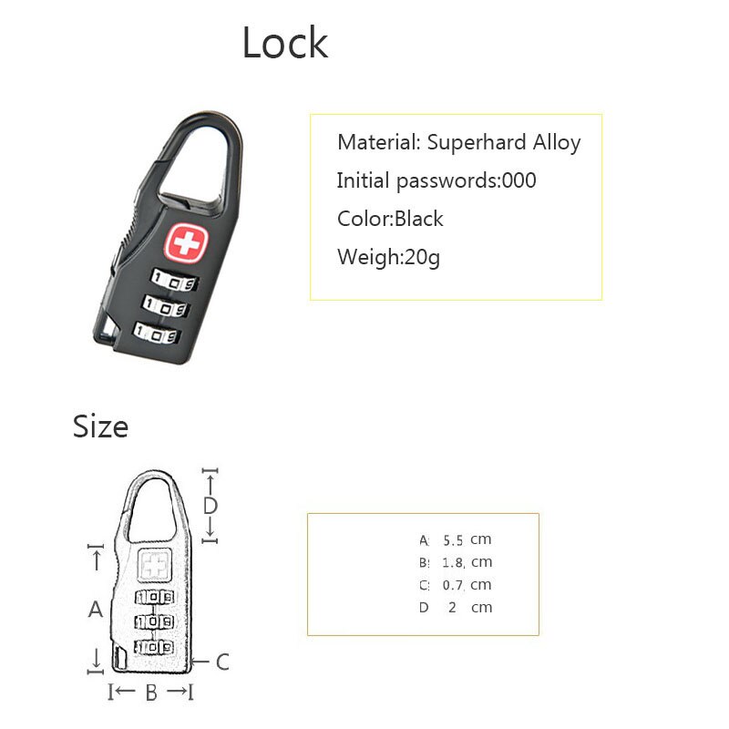 Candado con combinación de Cruz de aleación de Zinc, cerradura de seguridad a prueba de robo, número de código para bolsa de equipaje, cajón, gabinete, formación de Metal