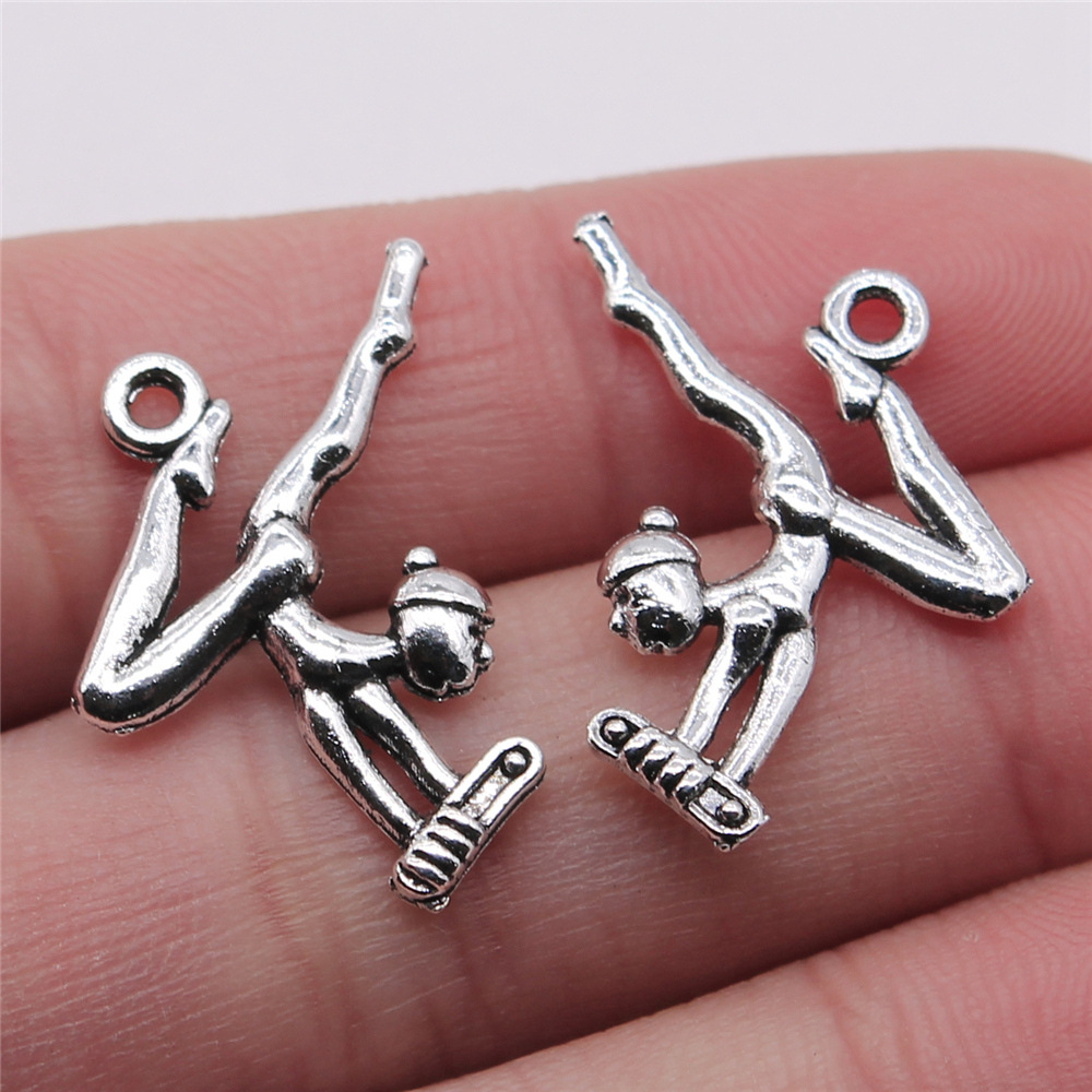 20 stks / partij Charms Gymnastiek Antiek Zilver Kleur Gymnastiek Charms Sieraden Bevindingen DIY Gym Charms Sport: B14631-23x24mm