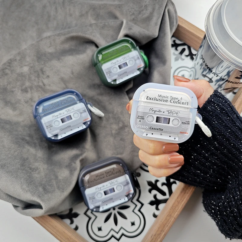 Tape Radio Retro Case for Apple Airpods Pro 1st 2nd Generation Cover for Airpods 4 3 2 1 Protective Shell