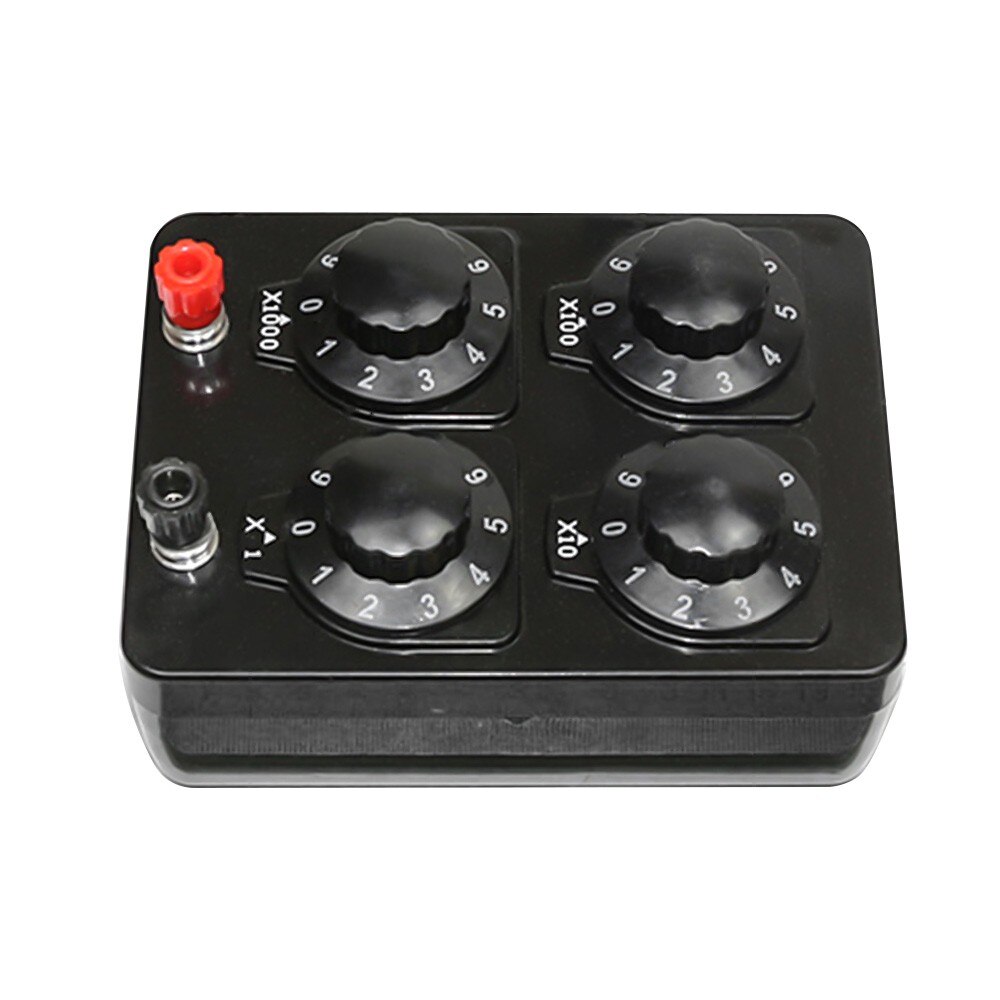 Simple Resistance Box 0~9999 Ohm 1 Ohm Progress Physical Electricity Teaching Instrument With Four Knobs