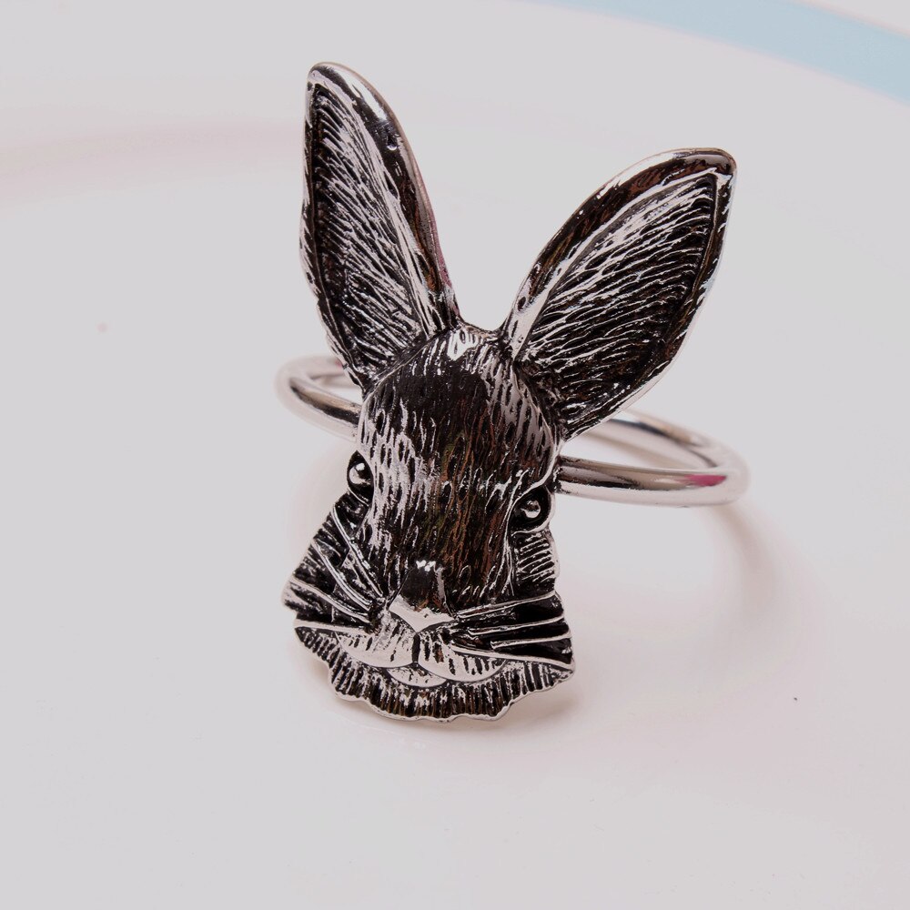 Bunny Oren Servetringen Pasen Konijn Servet Ring Houder Metalen Servethouder Thuis Tafel Decor Voor Lente Pasen Rustieke