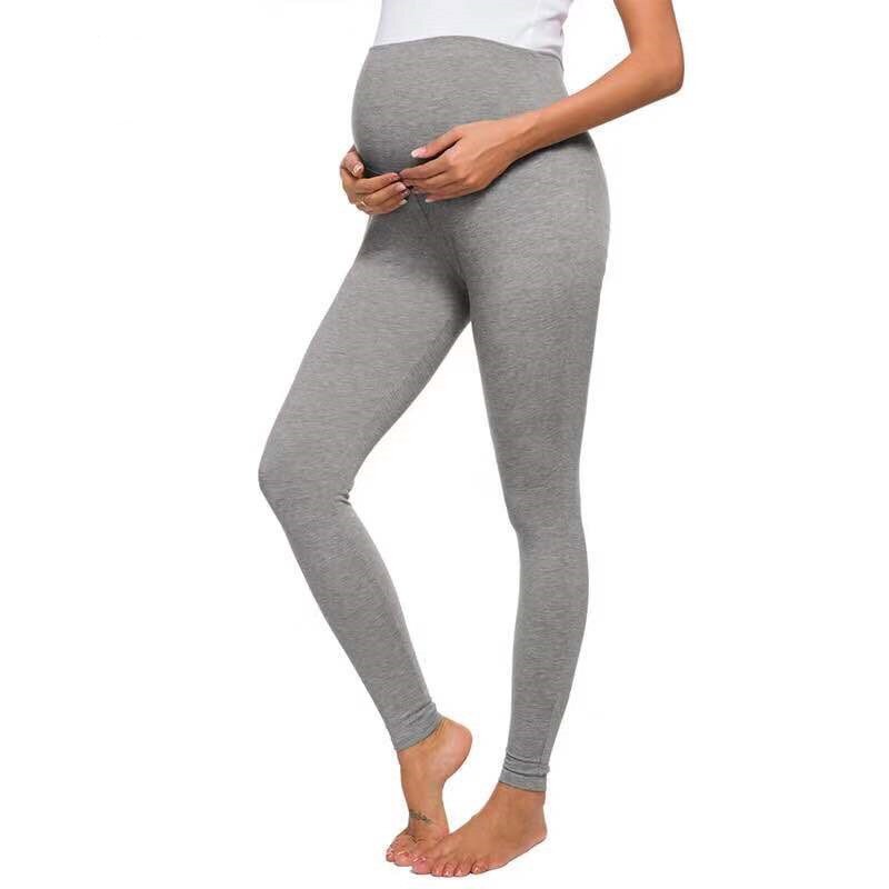 Skinny High Waist Belly Pants Maternity Pencil Leggings Pants Slim Pregnant Women Sport Trousers Pregnancy Clothings: Gray / XL