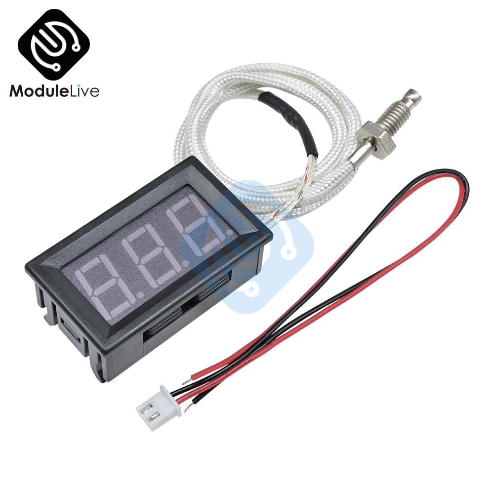 Xh -b310 dc 12v digitalt rör led display termometer temperatur temp mätare k-typ  m6 termoelement tester sensorsond