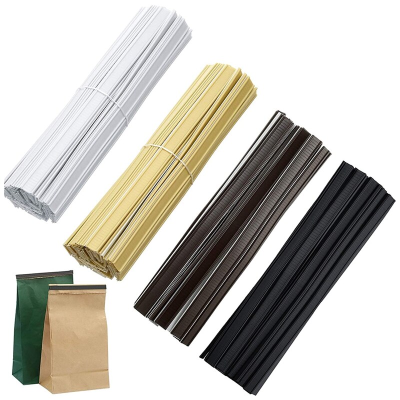 200 Pieces Peel and Stick Tin Ties 5.5 Inch Coffee Bag Ties for Bag Sealing Strips and Food Storage: Default Title