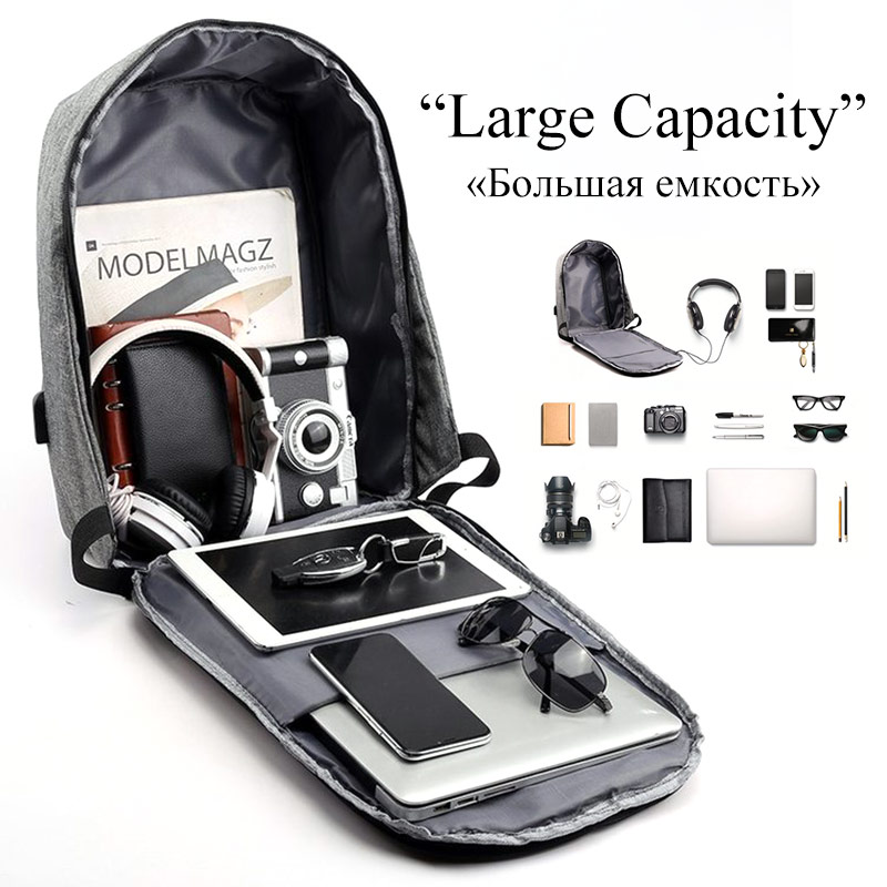 Sac à dos Anti-vol affaires hommes femmes sac ordinateur portable sac à dos voyage en plein air sac à dos grande capacité USB Charge sac d'école