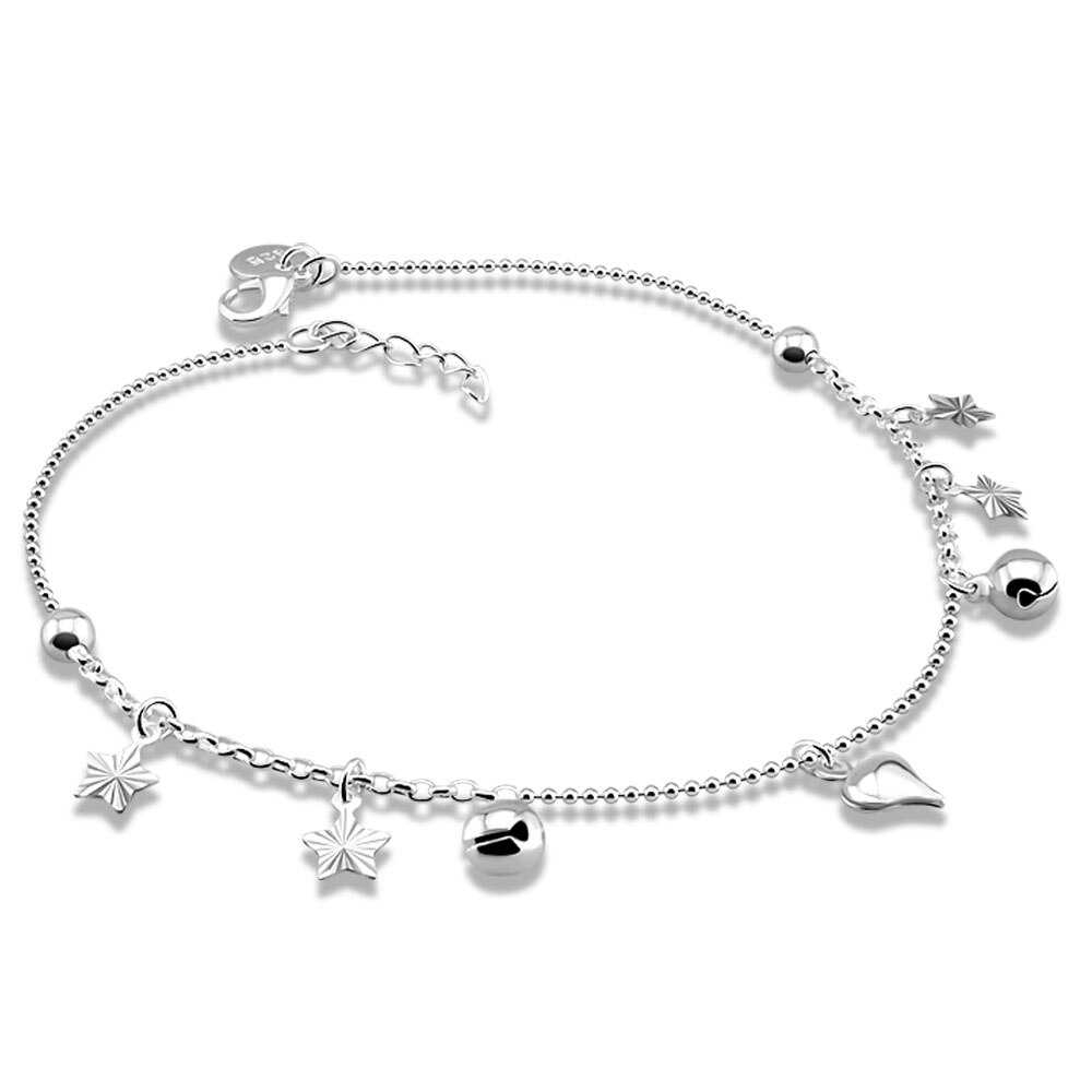 925 Sterling silber fußkettchen prägnant stil Stern anhänger 26,5 cm ketten frauen körper schmuck Solide silber ketten beste