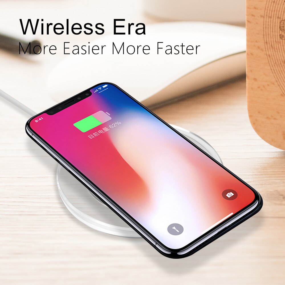 QI Wireless Charger For iPhone XS Max LED USB Wireless Charger Adapte Fast Charging For Samsung Galaxy S8 S9 Plus