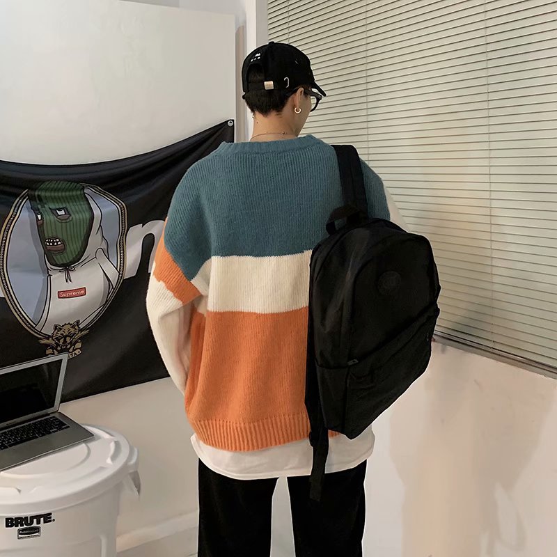 Härlig tröja herr vintertröja herrtröjor oversized pojke studenttröja grön blå grå