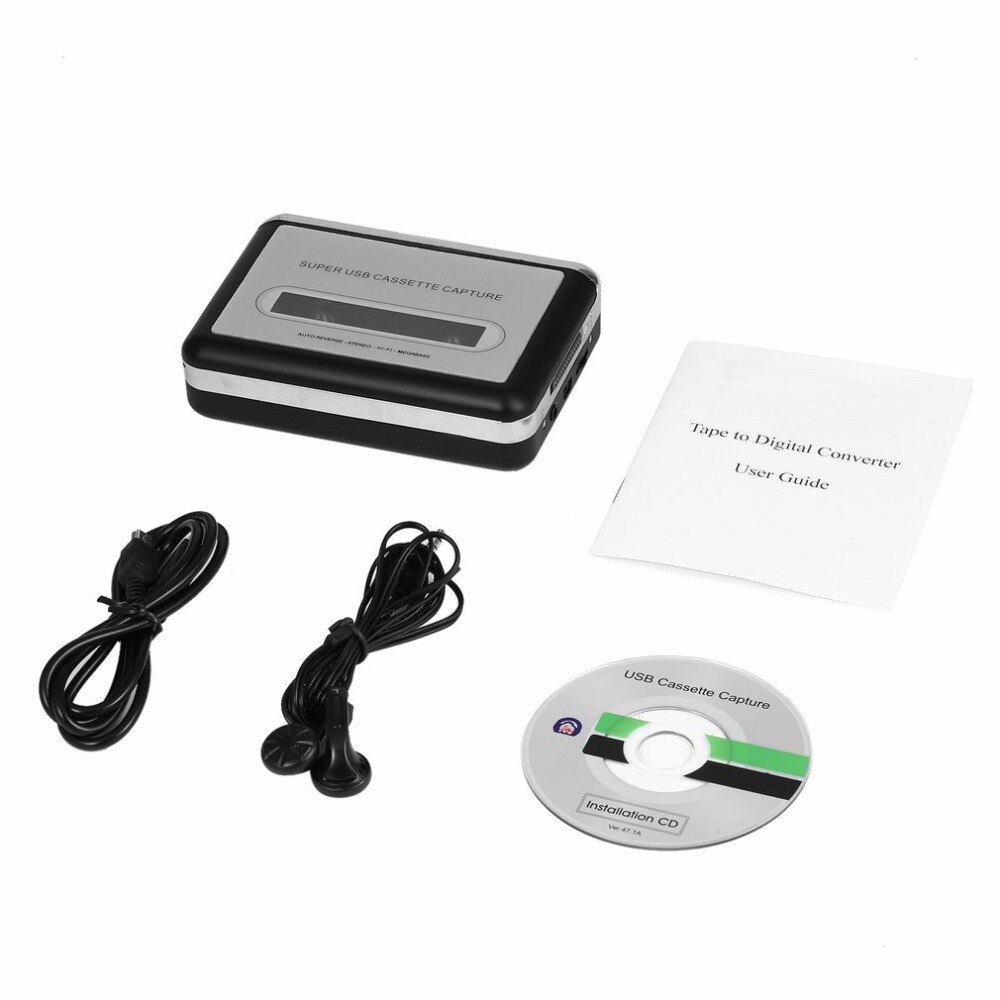 USB cassette capture Player,Tape to PC, Super Portable USB Cassette-to-MP3 Converter Capture