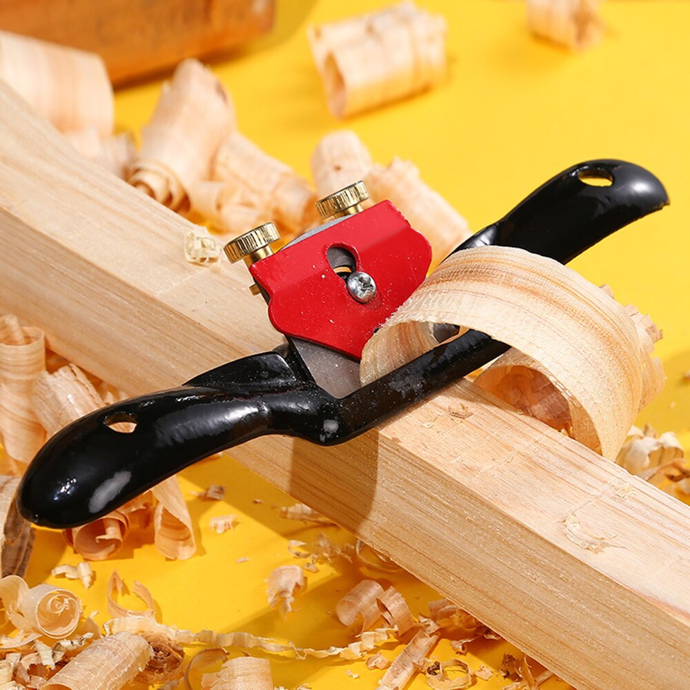 9Inch Adjustable Spokeshave with Flat Base Planer Cutting Edge Metal Blade Wood Working Hand Tool for Wood Craft Spoke Shave