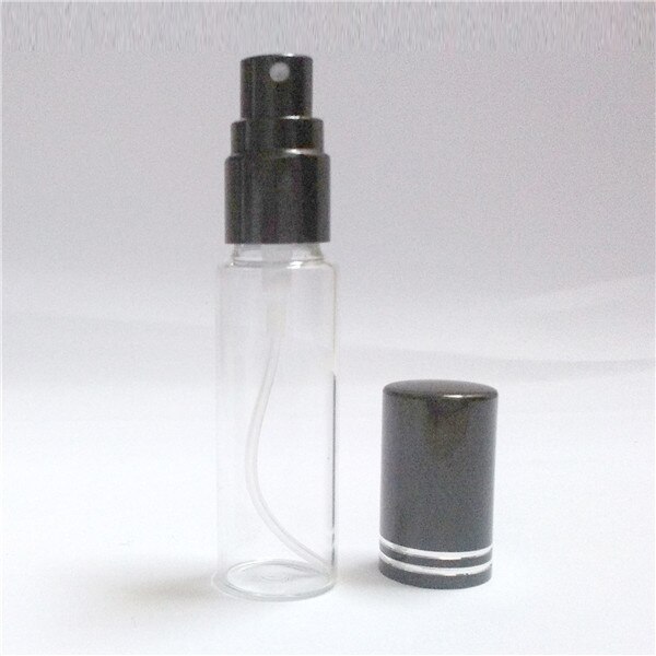 5 unids/lote 5ml 10ML 10ml botellas de aerosol de Perfume de Color muestra botellas de Spray botella rellenable botella de Translucence muestra botella de Perfume de aerosol: 10 ml / Negro