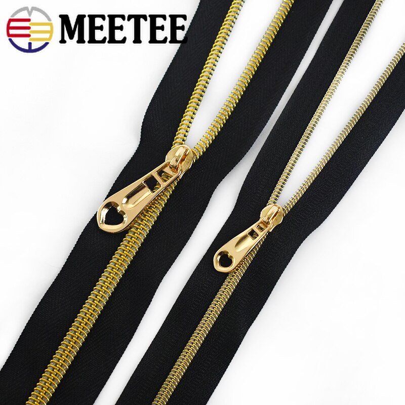 Meetee-deslizadores de cremallera con forma de corazón, cremalleras de nailon para ropa, Cartera de bolsillo, bolsa con cabeza, Kits de reparación, accesorios DIY, 3 #5 #, 50 Uds.