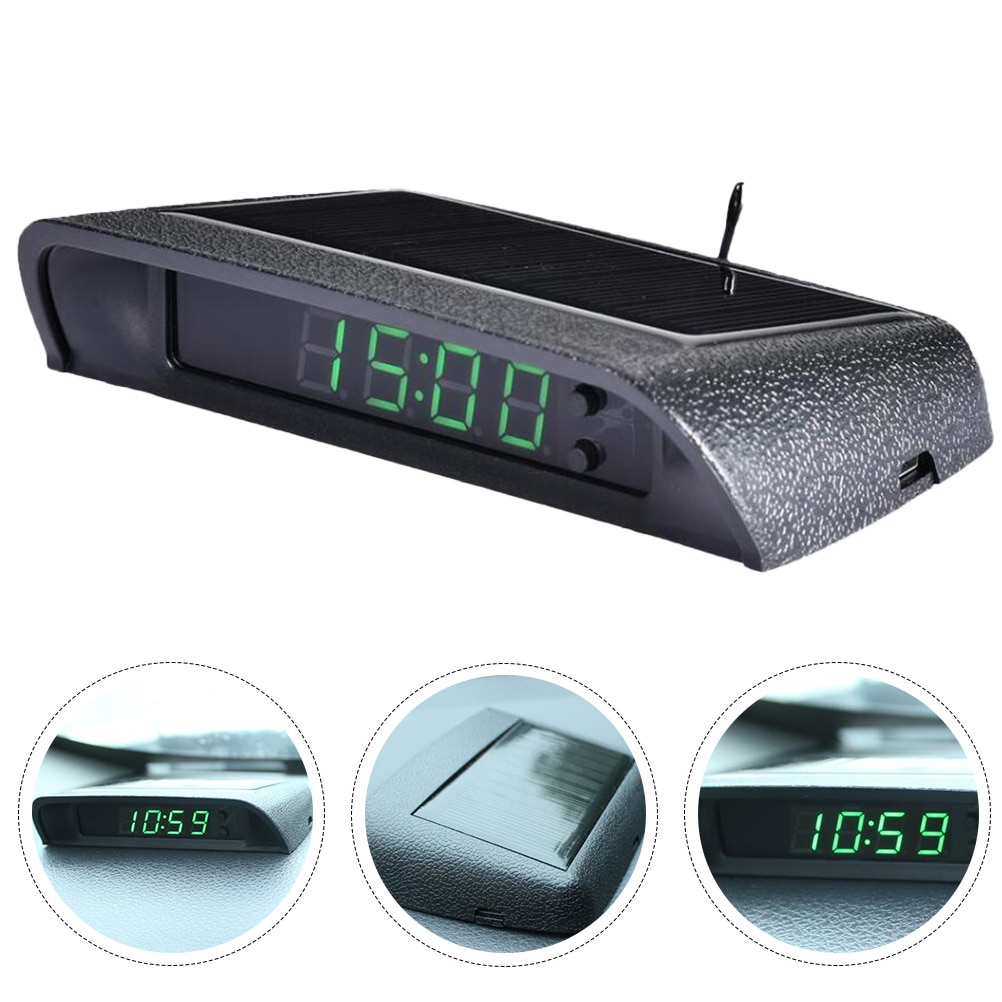 1Pc Hoge Precisie Klok Auto Dash Klok Thermometer Klok Elektronische Klok