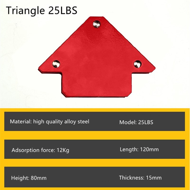 Triangle / Polygon Multi-angle Magnet Welding Holder Arrow Magnetic Clamp for Welding Magnet Rivet Process Tools 25/50/75LBS: Triangle 25LBS