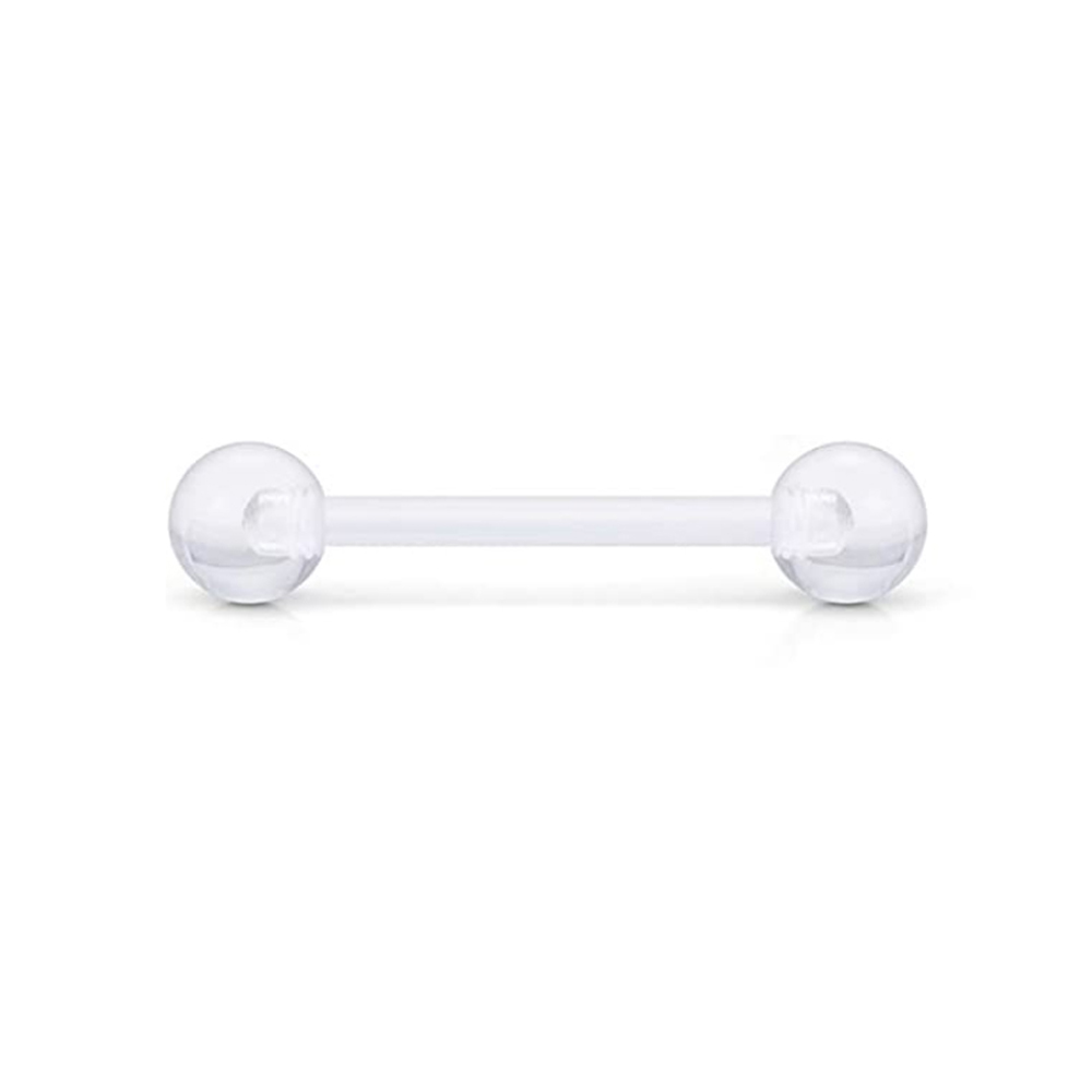 5 Stuks Set Body Piercing Sieraden Transparant Acryl Industriële Tong Ringen Barbell Bars Vrouwen Accessoires Tong Bar Oor Brug