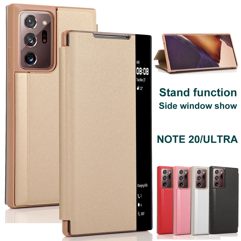 Smart View Flip Cover Fundas Samsung Galaxy Note 20 Ultra 5G Case Lederen Tpu Shockproof Case Voor Samsung Note 20 Ultra Cover