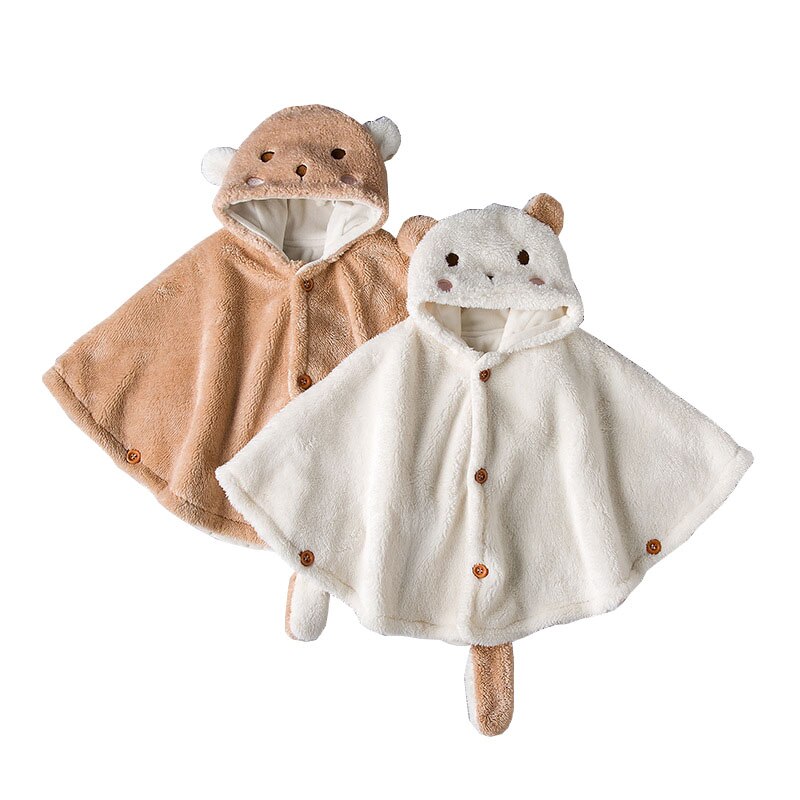 Pasgeboren Jas Kinderen Kleding Lam Wol Baby Verdikte Baby Mantel Jongen Meisje Baby Sjaal Cartoon Dier Baby Jas Herfst Winter