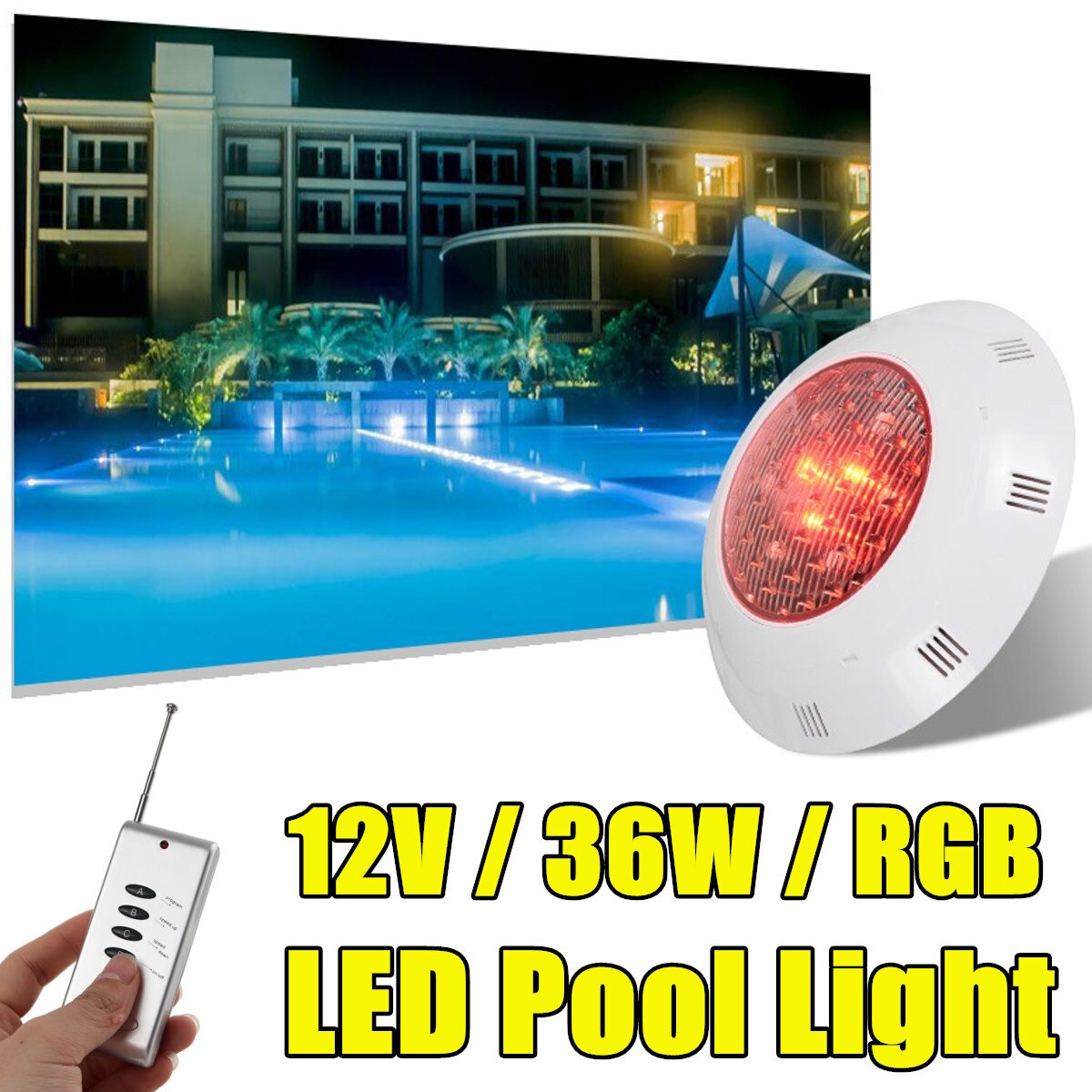 IP68 Waterproof LED Swimming Pool Lights Wall-mounted Underwater Lights Color Changing RGB piscina Lamp Remote Control 36W 12V