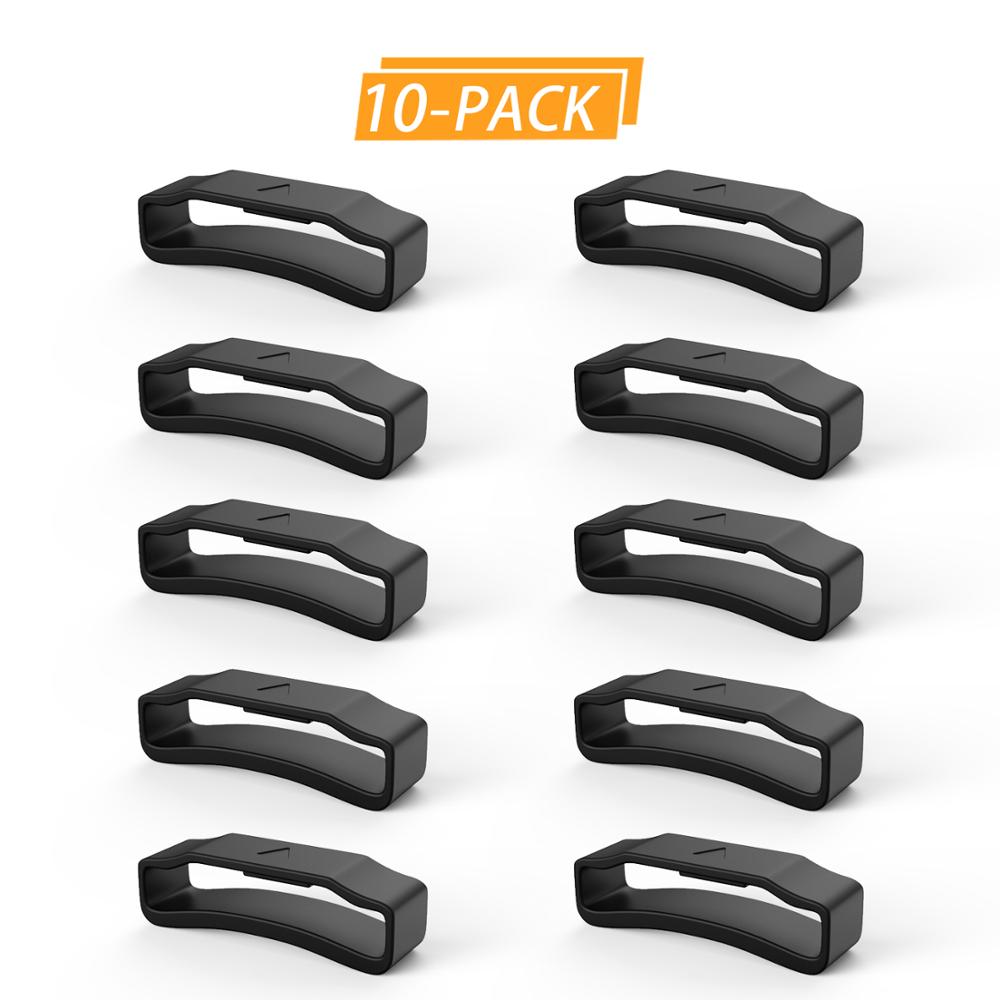 ANBEST 20mm 22mm 26mm Weiche Silikon Ringe für Fenix 5 5X 5S Silikon Ersatz Band: 26mm Schwarz-10 Pack