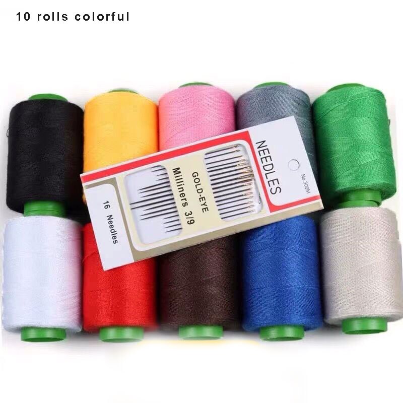 10 Pcs Sewing Thread Polyester Thread Set Strong And Durable Sewing Threads For Hand Machines: 10 colors