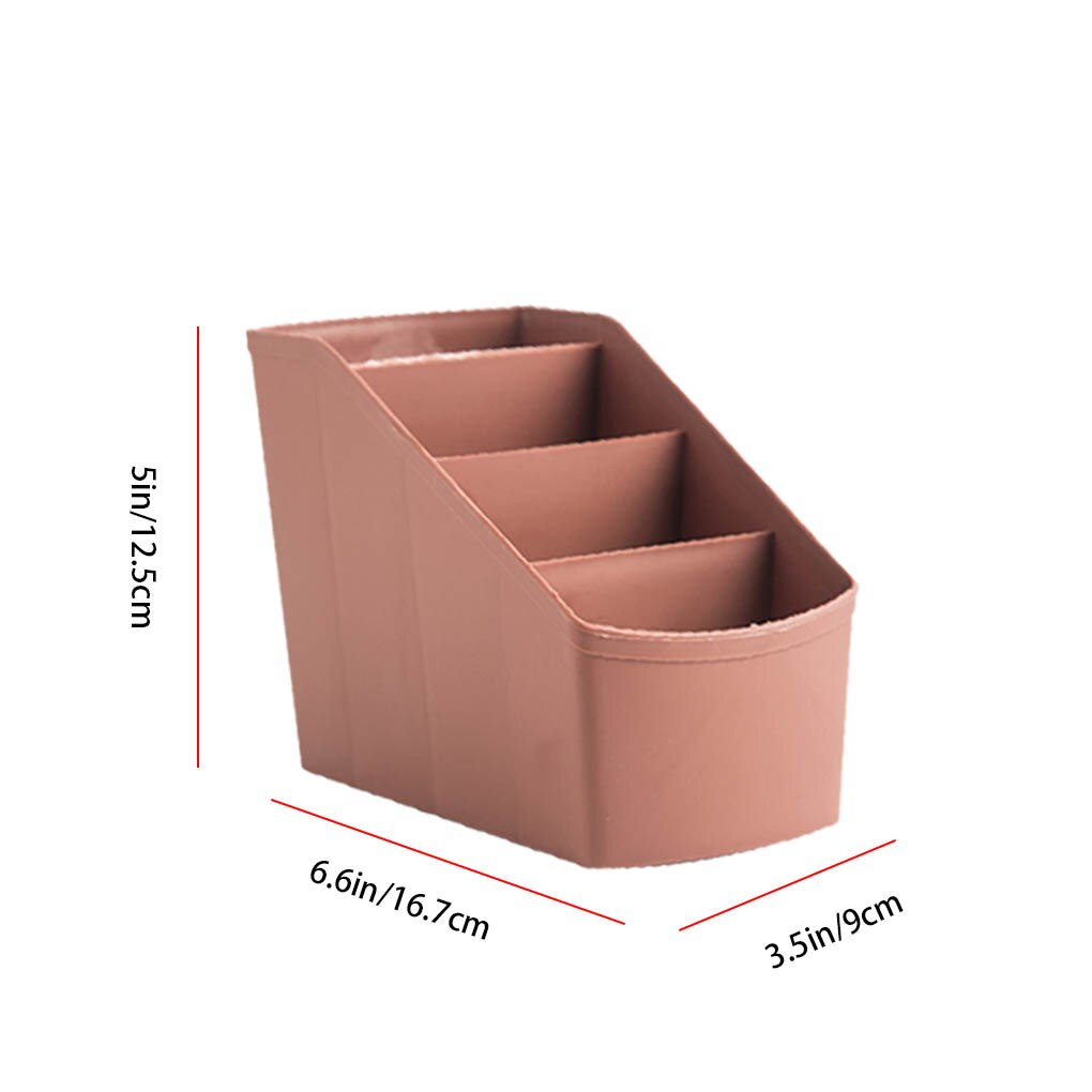 Plastic Makeup Organizer Box Desktop Cosmetic Storage Box 4 Compartment Pen Stationery Organizer Remote Control Holder