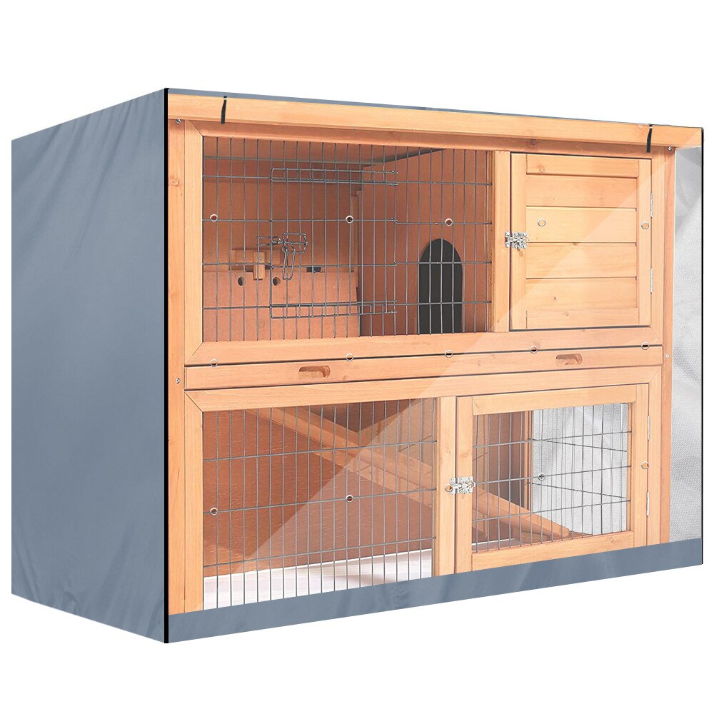4FT Konijnenhok Cover Grote Dubbele Laag Huisdier Bunny Kooi Waterdichte Stofomslag Outdoor Oxford Doek Tuin Patio Zonder Kooi D30: Grijs