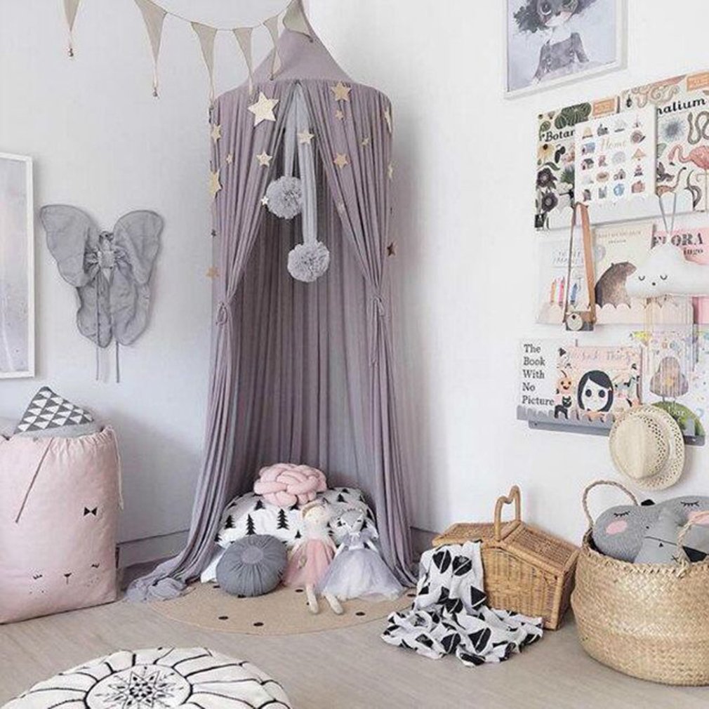 60cm jenterom dekor chiffon prinsesse himmelseng gardin sommer nett ball nordisk stil gardin myggnett ball