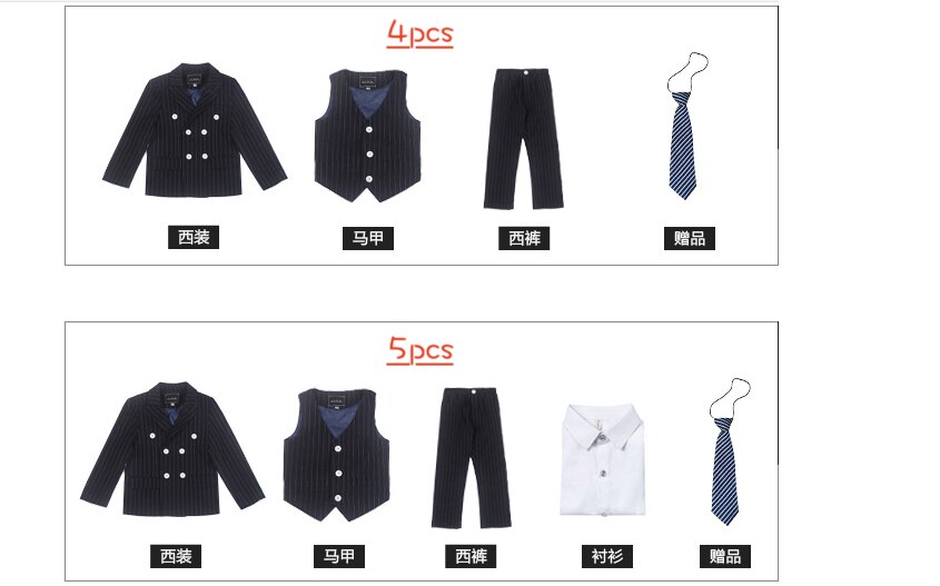 Barn gutter stripete marineblå dresser til bryllup gutter skoledress formell dress barn gutt kjekk dress blazer