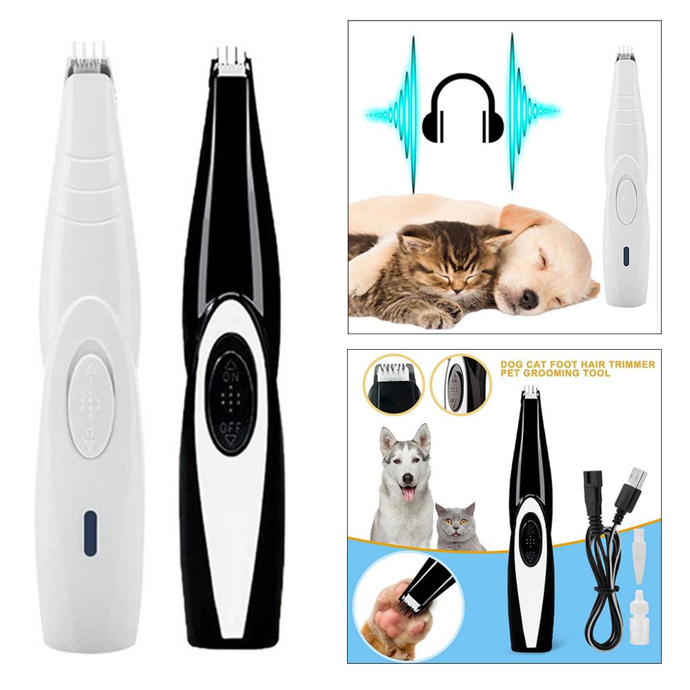Hund kat fod hårtrimmer usb genopladeligt kæledyrsplejeværktøj mini elektrisk hårklipper barbering trimning klipningsmaskine