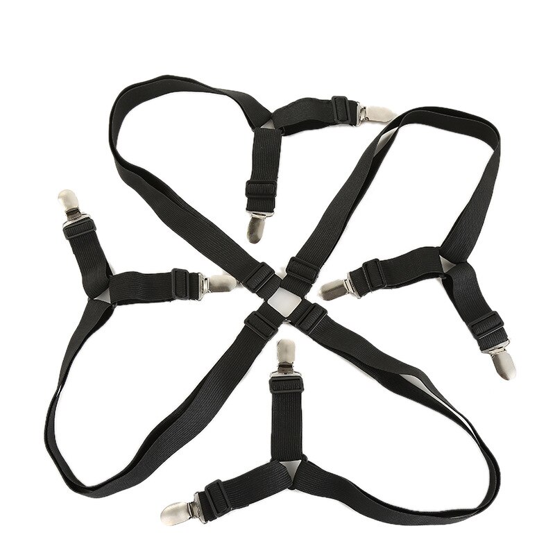 White color Bed Sheet Clips Grippers Fasteners Sheet Suspenders Elastic Sheet Holders Mattress Clips Straps Adjustable Fit