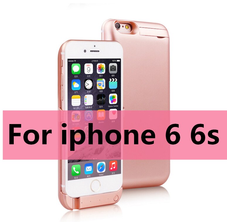 Xilecaly Battery Case For iPhone SE 7 8 Plus 10000mAH Power Bank Charging Case For iPhone 6 6S Plus Battery Charger Case: Rose Gold For 6 6s