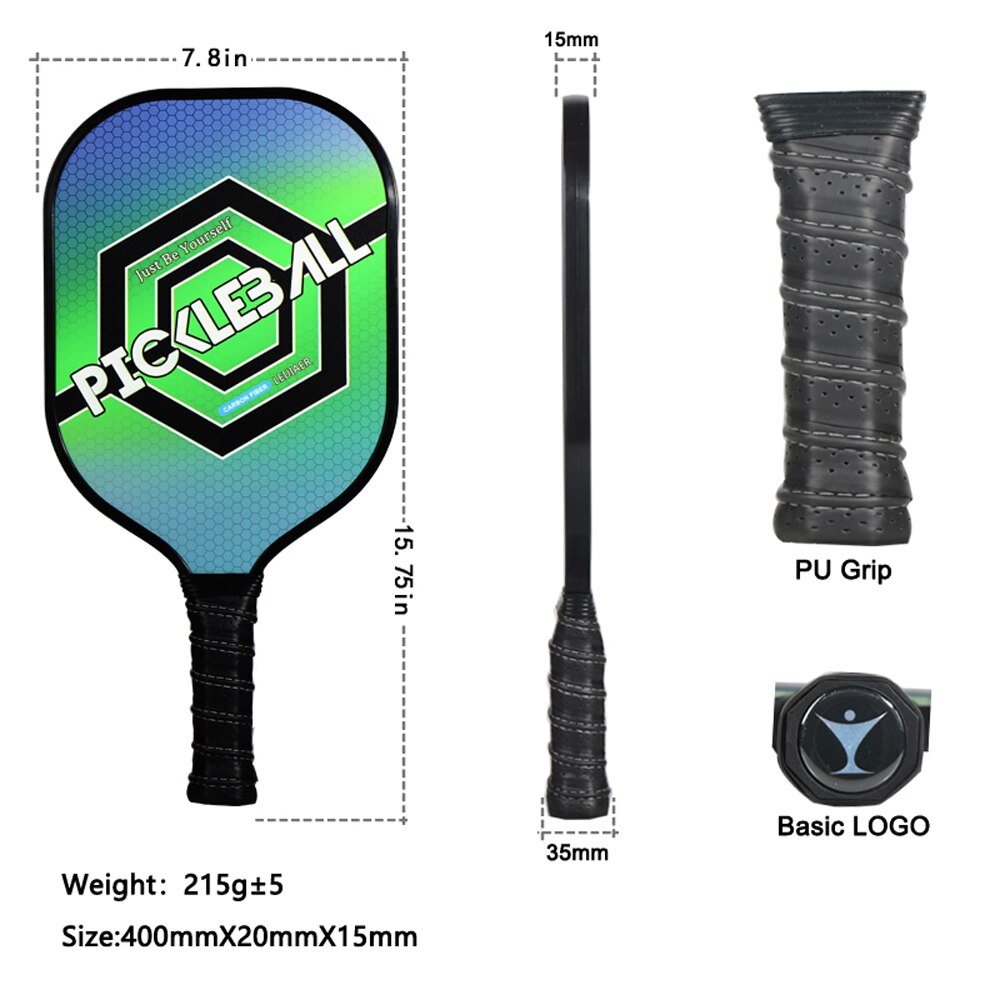 Os Picos de Raquetes de Fibra De carbono De Fibra De Carbono PP Pickleball Pá Raquete Raquetes De Squash Raquetes de Esportes com Bola de Tênis Esportes Presente Das Crianças