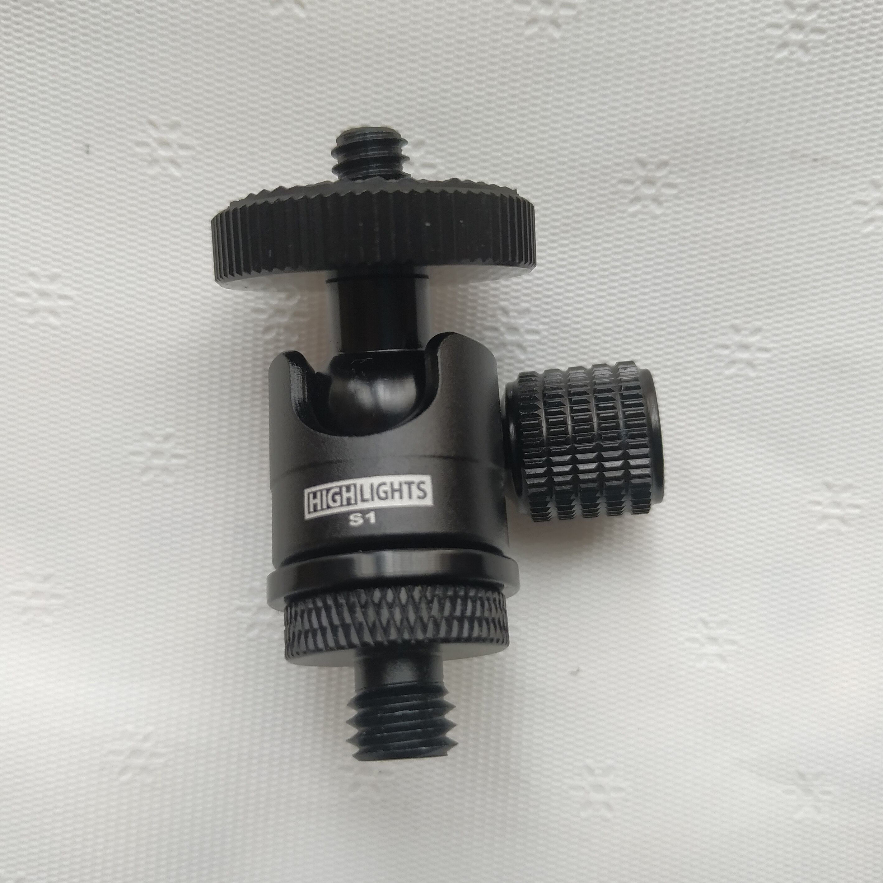 Rótula de bola de trípode hembra de 1 \ 4 cabeza de bola de cámara de bolsillo, mini luz, palo selfie para teléfono de aluminio de aviación, adaptador de tornillo M8