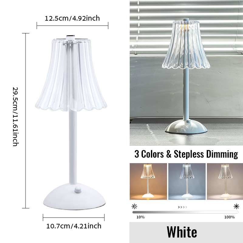 LED Schreibtischlampe berühren Sensor Schreibtisch Tischlampe Nachtlicht Wiederaufladbare Drahtlose Leselampe Nachtlicht Schlafzimmer Restaurant Hotel: Weiß