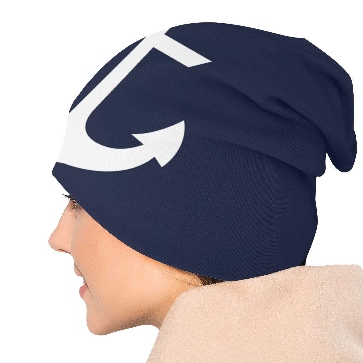 Sombreros náuticos de ancla para hombre y mujer, gorros Unisex de punto, cálidos, para exteriores, color blanco, azul marino, para invierno