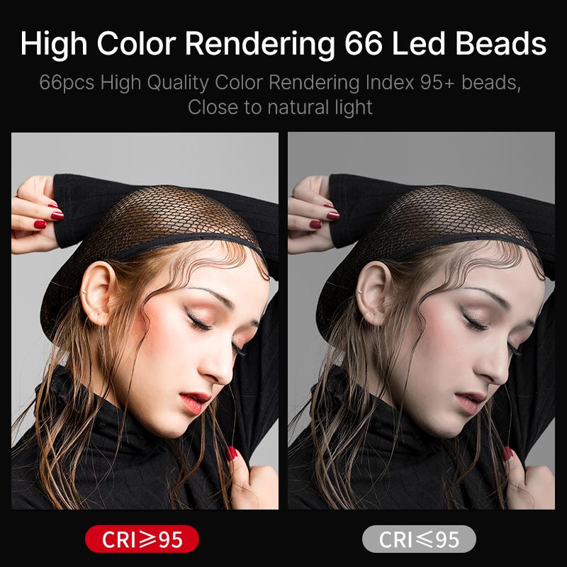 Ulanzi vijim vl66 ajustável led luz de vídeo com 360 rotação suporte montagem rechargable dslr slr luz preenchimento móvel