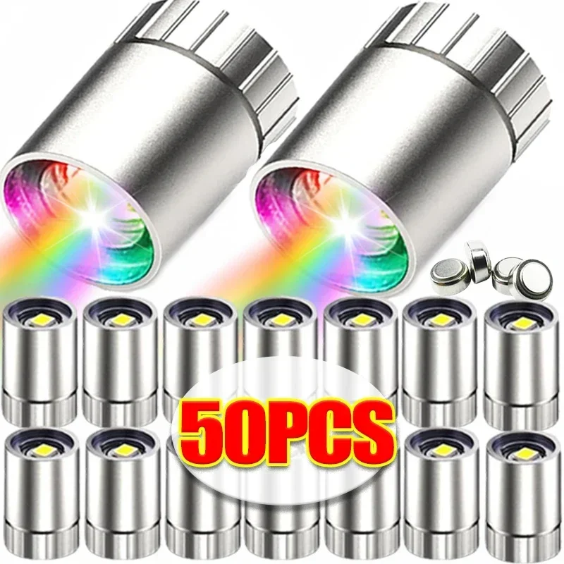 50/10 Uds Mini bombilla de luz LED pequeña luces coloridas lámparas alimentadas por batería para linterna artesanía iluminación pequeña decoración luminosa